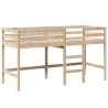 Cama alta c/ escada e telhado 90x190 cm pinho maciço 5