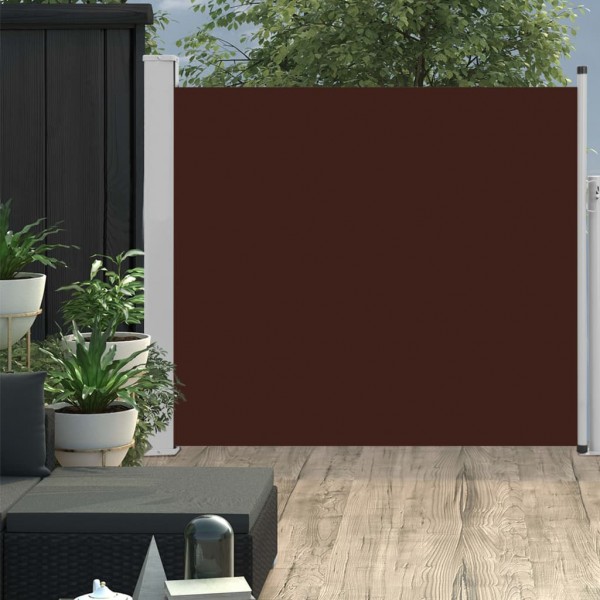 Toldo lateral retráctil de jardín marrón 100x300 cm D