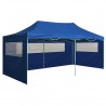 Carpa plegable profesional con 4 paredes acero azul 3x6 m 1