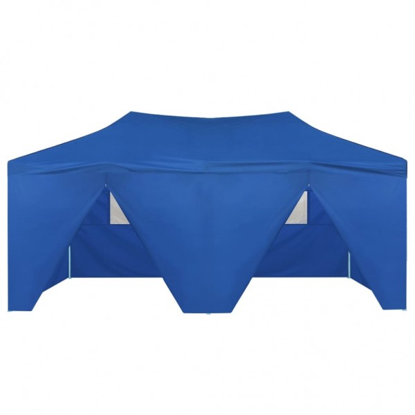 Carpa plegable profesional con 4 paredes acero azul 3x6 m M 4
