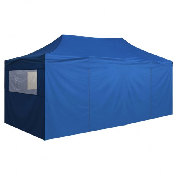 Carpa plegable profesional con 4 paredes acero azul 3x6 m M 5