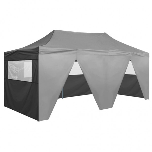 Carpa plegable profesional con 4 paredes acero antracita 3x6 m D