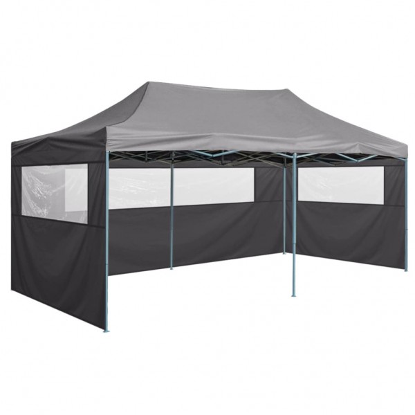 Tenda dobrável profissional festas 4 paredes 3x6m aço antracite M 3