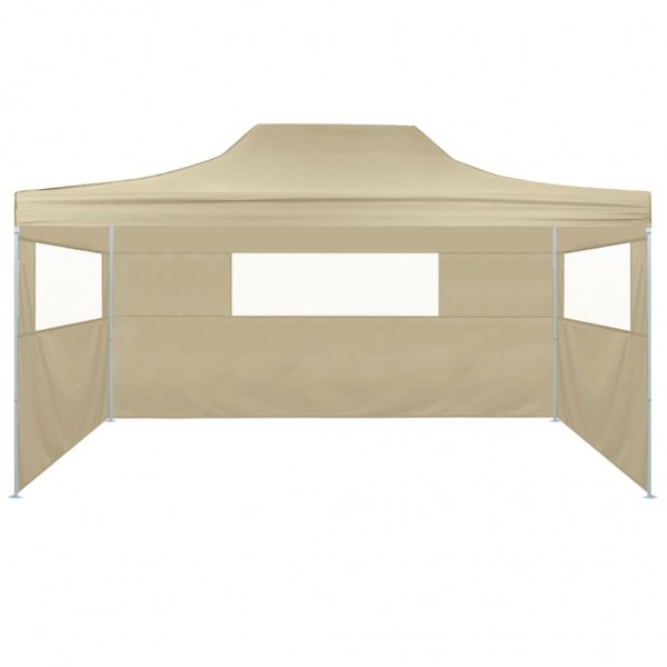Carpa plegable profesional con 3 paredes acero color crema 3x4m M 3