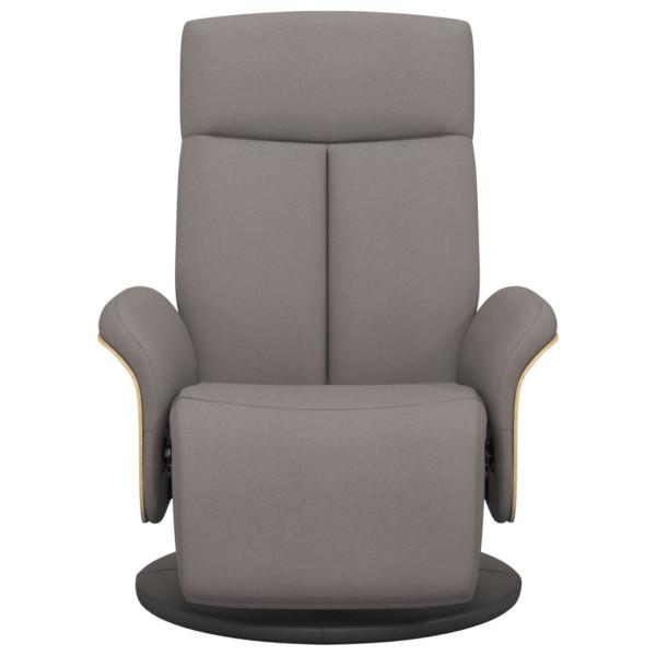 Sillón reclinable con reposapiés tela gris taupe M 3