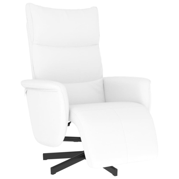 Sillón reclinable con reposapiés cuero sintético blanco M 2