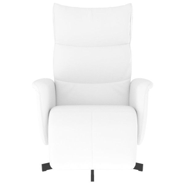 Sillón reclinable con reposapiés cuero sintético blanco M 3