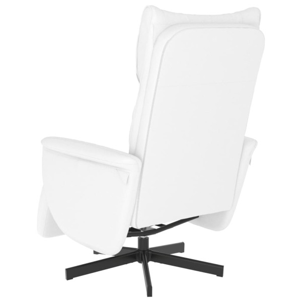 Sillón reclinable con reposapiés cuero sintético blanco M 5
