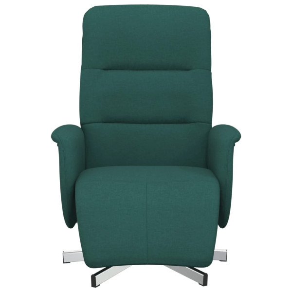 Sillón reclinable con reposapiés tela verde oscuro M 3