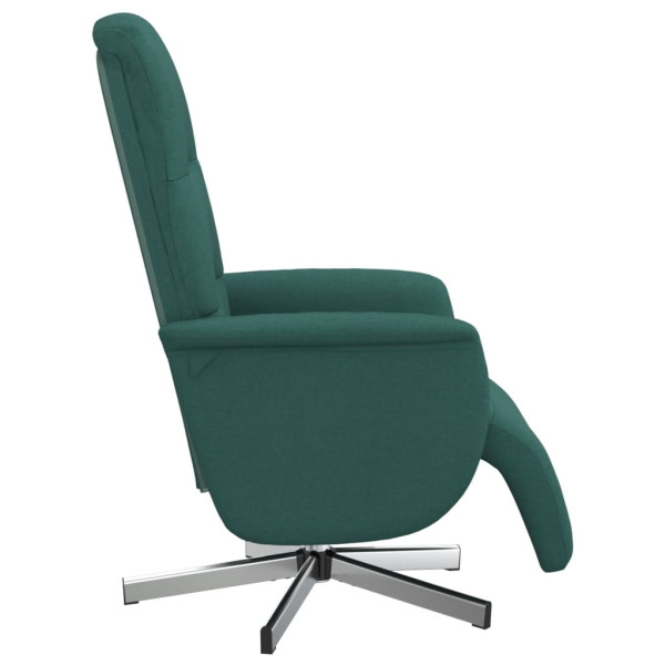 Sillón reclinable con reposapiés tela verde oscuro M 4