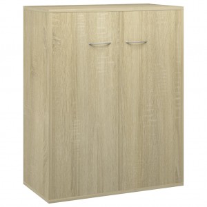 Aparador de madera contrachapada color roble Sonoma 60x30x75 cm H