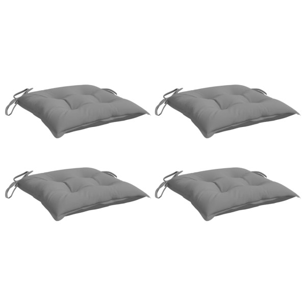 Almofadões de cadeira 4 pcs 40x40x7 cm tecido oxford cinza M 3