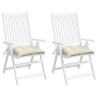 Cojines de silla de jardín 2 uds tela Oxford crema 50x50x7 cm 4