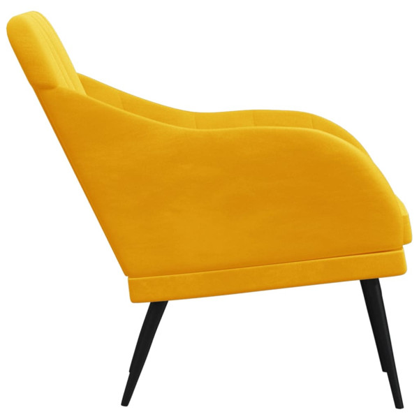 Sillón de terciopelo amarillo 63x76x80 cm M 4