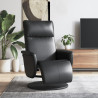 Sillón reclinable con reposapiés cuero sintético negro 1