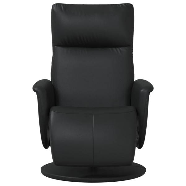 Sillón reclinable con reposapiés cuero sintético negro M 3