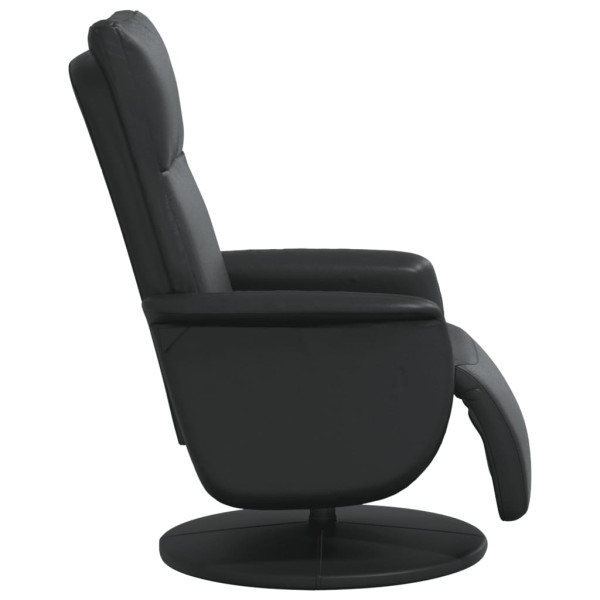 Sillón reclinable con reposapiés cuero sintético negro M 4