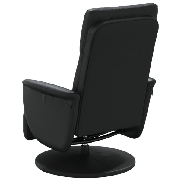 Sillón reclinable con reposapiés cuero sintético negro M 5