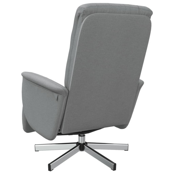 Sillón reclinable con reposapiés tela gris claro M 5
