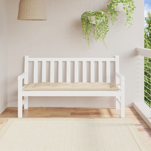 Cojín de banco de jardín tela Oxford beige 150x50x7 cm D