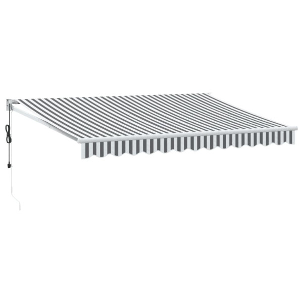 Toldo retrátil 3.5x2.5 m tecido e alumínio antracite e branco M 2