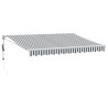 Toldo retráctil aluminio y tela antracita y blanco 3.5x2.5 m 2