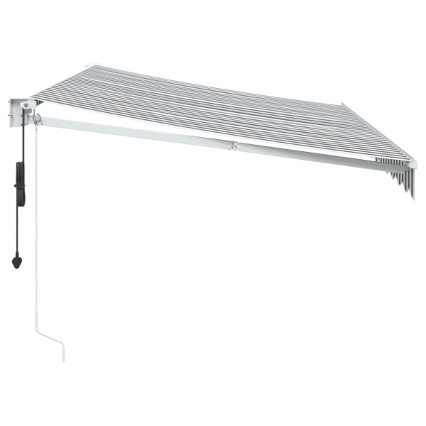 Toldo retráctil aluminio y tela antracita y blanco 3.5x2.5 m M 4
