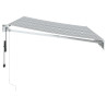 Toldo retráctil aluminio y tela antracita y blanco 3.5x2.5 m 4