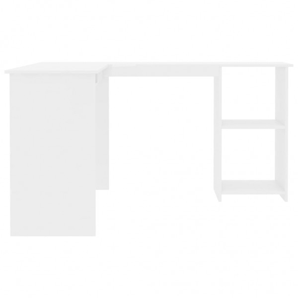 Secretária de canto forma L 120x140x75 cm contraplacado branco M 5