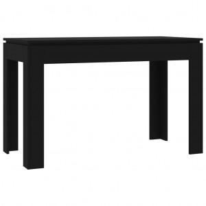 Mesa de comedor de madera contrachapada negro 120x60x76 cm H