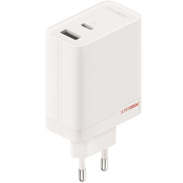 OnePlus 120W Dual Ports SuperVooc  Adapter + Cable (Type-C + Type-A) Blanco M 2