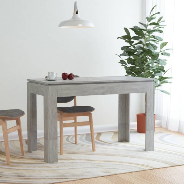 Mesa de comedor de aglomerado gris hormigón 120x60x76 cm D