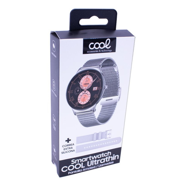 Smartwatch COOL Ultrathin + 2 Correas (Amoled, Llamadas, Ultrafino) Gris M 17