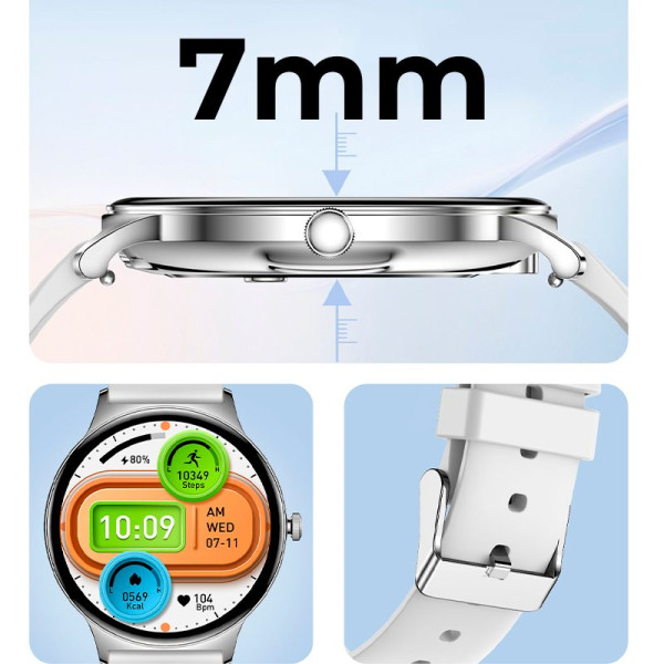 Smartwatch COOL Ultrathin + 2 Correas (Amoled, Llamadas, Ultrafino) Rosa M 2