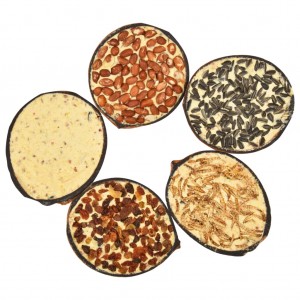 Metades de coco com comida para pássaros 10 unid. 290 g H