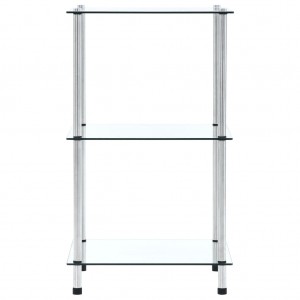 Estantería 3 niveles cristal templado transparente 40x40x67 cm H