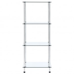 Estantería 4 niveles cristal templado transparente 40x40x100 cm H