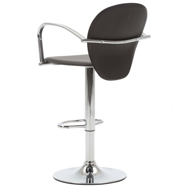 Taburetes de cocina reposabrazos 2 uds cuero sintético marrón M 5