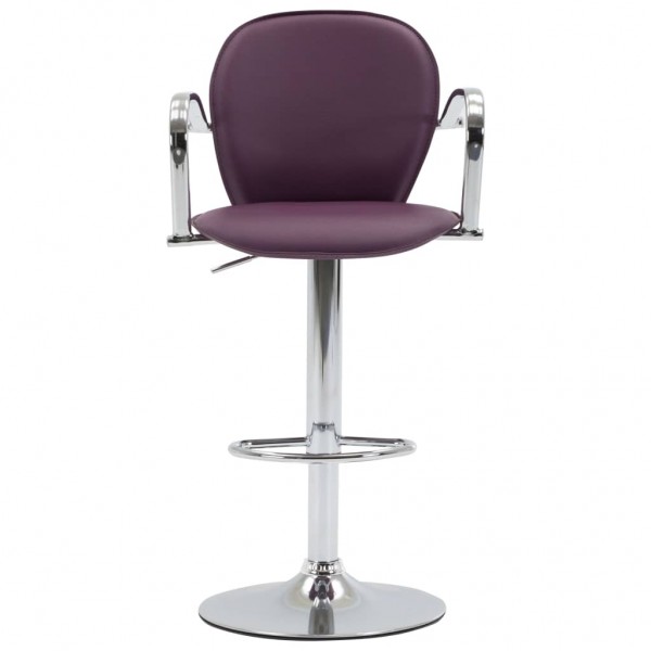 Taburetes cocina con reposabrazos 2 uds cuero sintético morado M 4