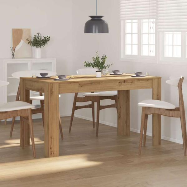 Mesa de comedor madera ingeniería roble artisan 140x74.5x76 cm D