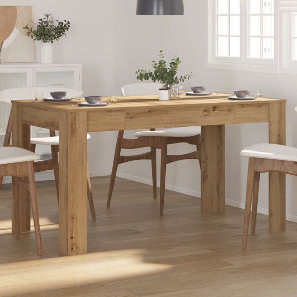 Mesa de comedor madera ingeniería roble artisan 140x74.5x76 cm M 3