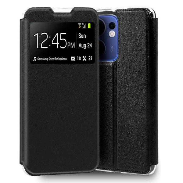 Funda COOL Flip Cover para Oppo Reno 13 F 5G / 13 FS 5G Liso Negro D