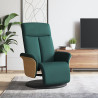 Sillón reclinable con reposapiés tela verde oscuro 1