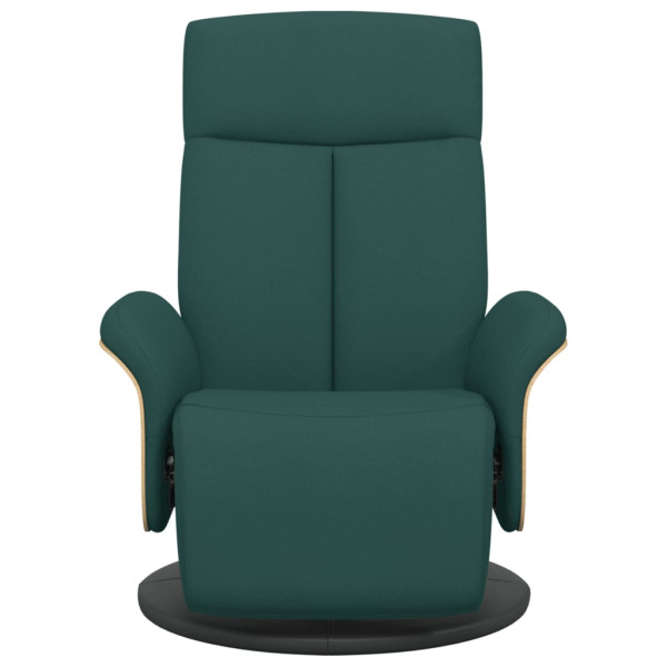 Sillón reclinable con reposapiés tela verde oscuro M 3