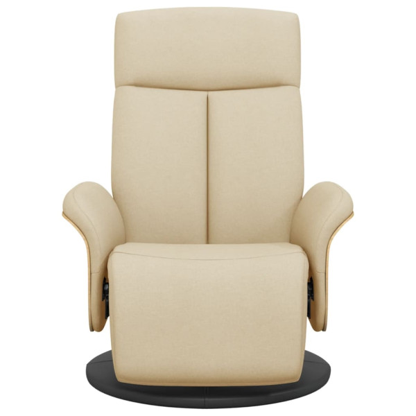 Sillón reclinable con reposapiés tela color crema M 3