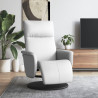 Sillón reclinable con reposapiés cuero sintético blanco 1