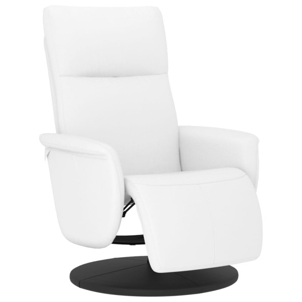Sillón reclinable con reposapiés cuero sintético blanco M 2