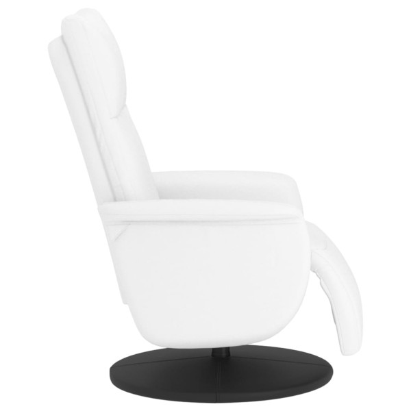 Sillón reclinable con reposapiés cuero sintético blanco M 4