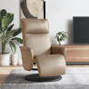 Sillón reclinable con reposapiés cuero sintético capuchino 1