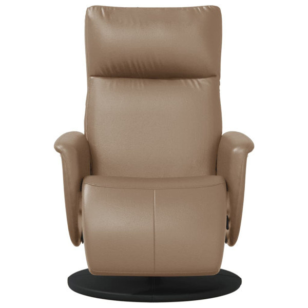 Sillón reclinable con reposapiés cuero sintético capuchino M 3